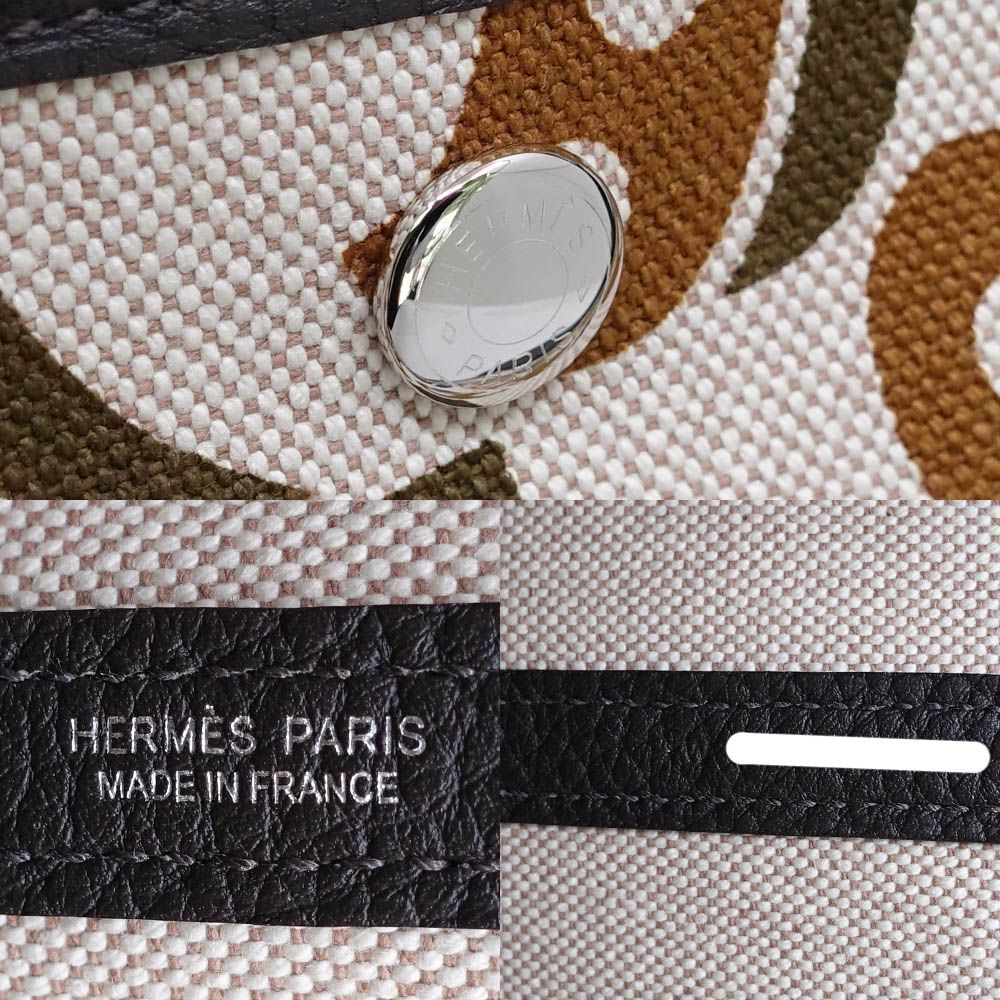 Hermes Garden Party ―pm Electric Handbag Around Toile Ash Plume Negonda — view 7