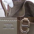 Hermes in the Loop 23 Handbag Taurillon Clemence Etoupe Gray Ju Kei Silver — view 7