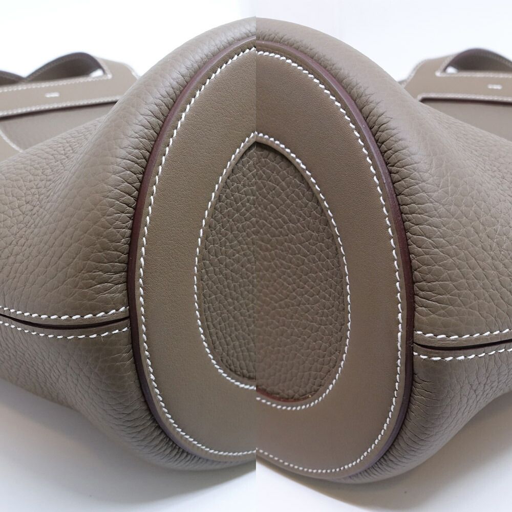 Hermes in the Loop 23 Handbag Taurillon Clemence Etoupe Gray Ju Kei Silver — view 5