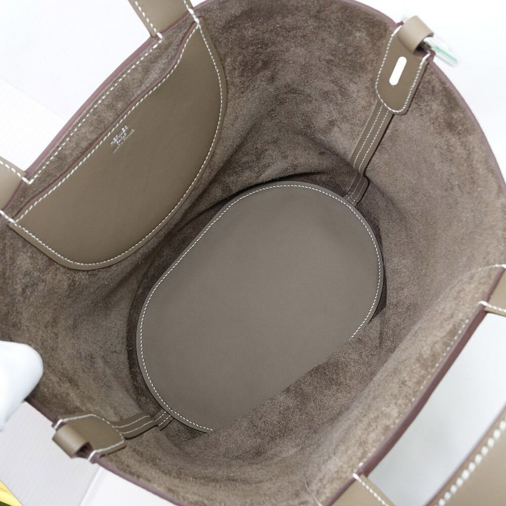 Hermes in the Loop 23 Handbag Taurillon Clemence Etoupe Gray Ju Kei Silver — view 6