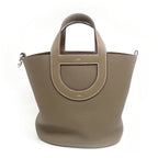 Hermes in the Loop 23 Handbag Taurillon Clemence Etoupe Gray Ju Kei Silver — view 2