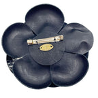 Chanel Shawl Band Corsage Camellia Brooch Black — view 2