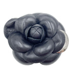 Chanel Shawl Band Corsage Camellia Brooch Black