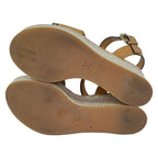 Louis Vuitton Sandals 38 Light Brown Perforated Espadrilles Wedge Sole Leather — view 4