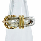 Hermes Ceinture Ring 925 750 Silver Gold