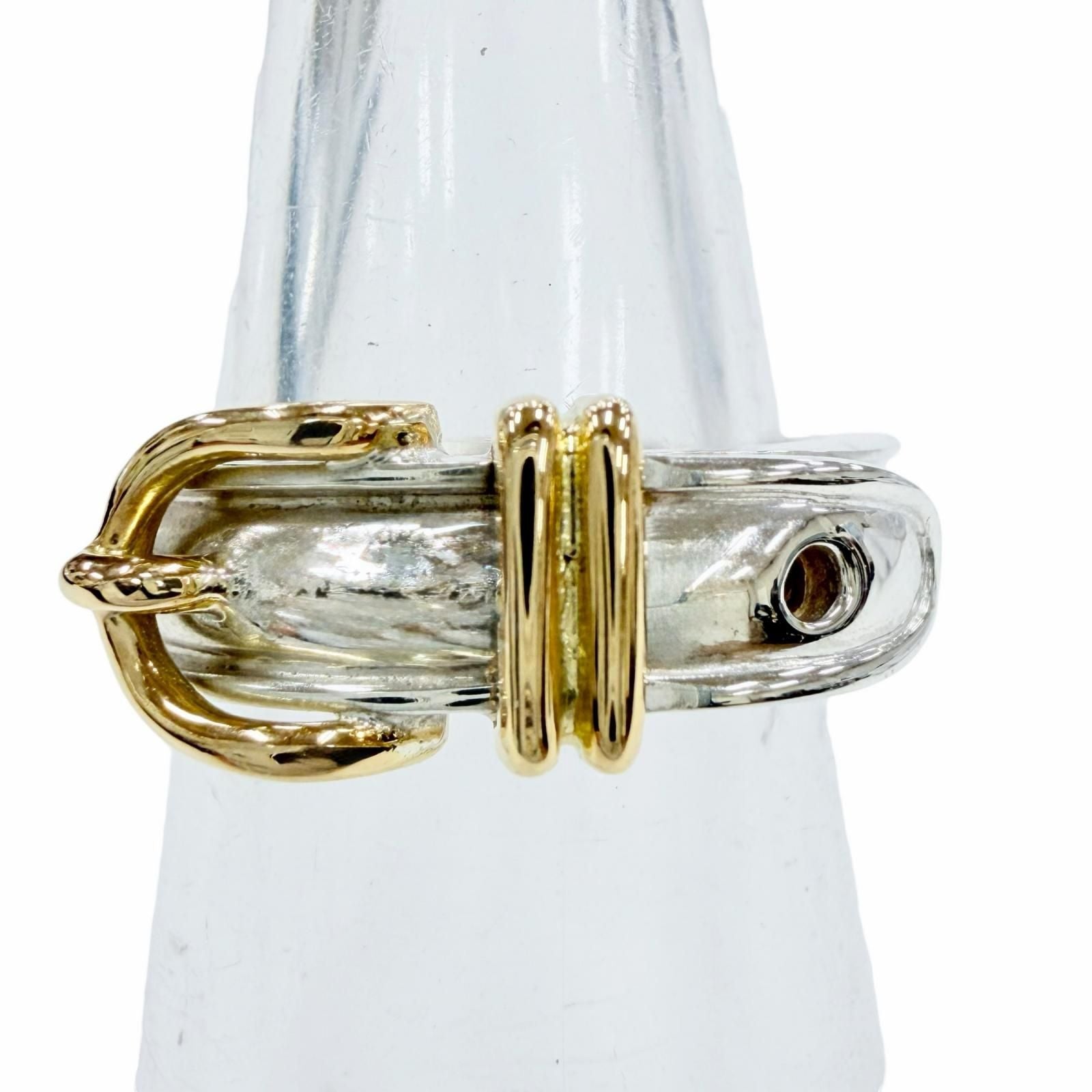 Hermes Ceinture Ring 925 750 Silver Gold