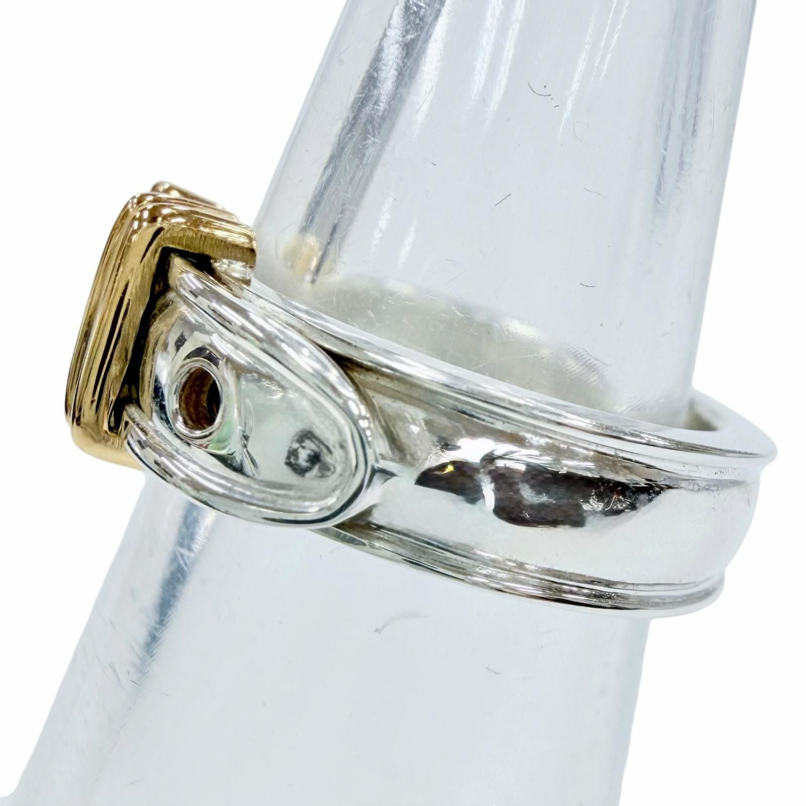 Hermes Ceinture Ring 925 750 Silver Gold — view 2