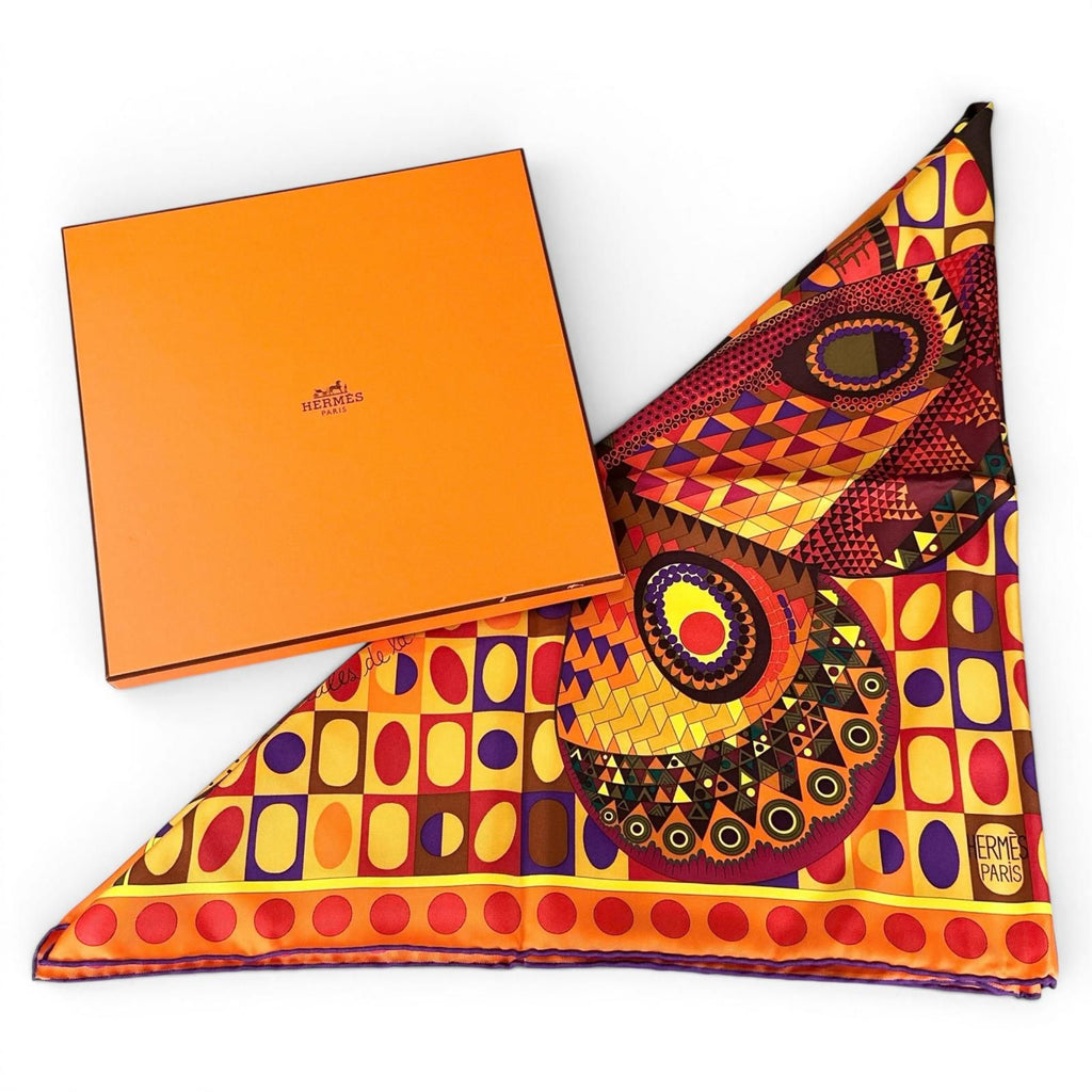 Hermes Carre 90 Silk Wings les Ailes de la Soie 100% Scarf Multicolor — view 2