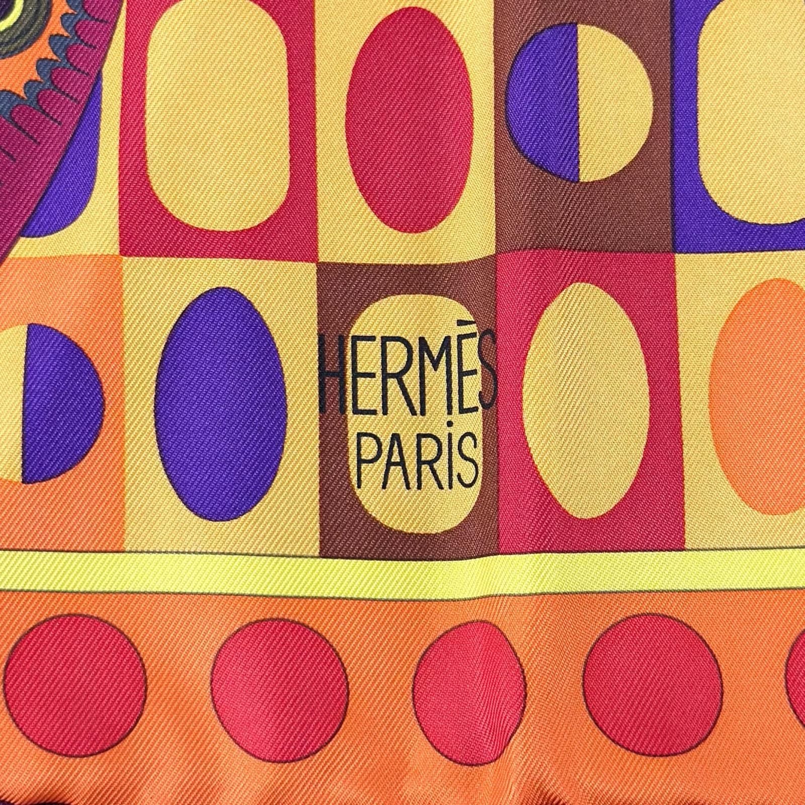 Hermes Carre 90 Silk Wings les Ailes de la Soie 100% Scarf Multicolor — view 7