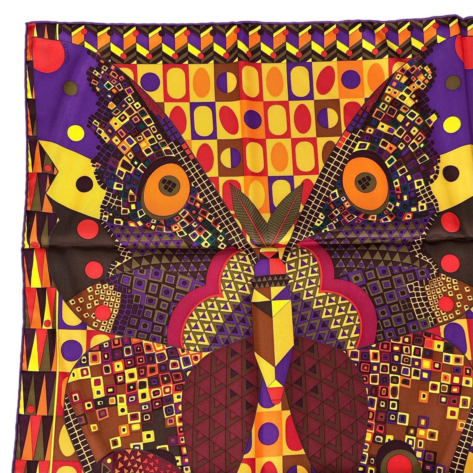 Hermes Carre 90 Silk Wings les Ailes de la Soie 100% Scarf Multicolor — view 3