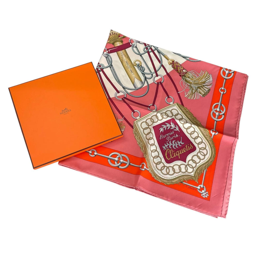Hermes Carre 90 Cliquetis Sword Handle Silk 100% Scarf Multicolor — view 2