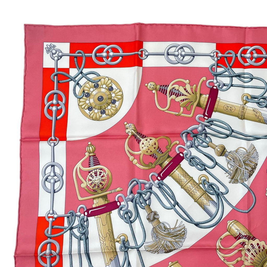Hermes Carre 90 Cliquetis Sword Handle Silk 100% Scarf Multicolor — view 3