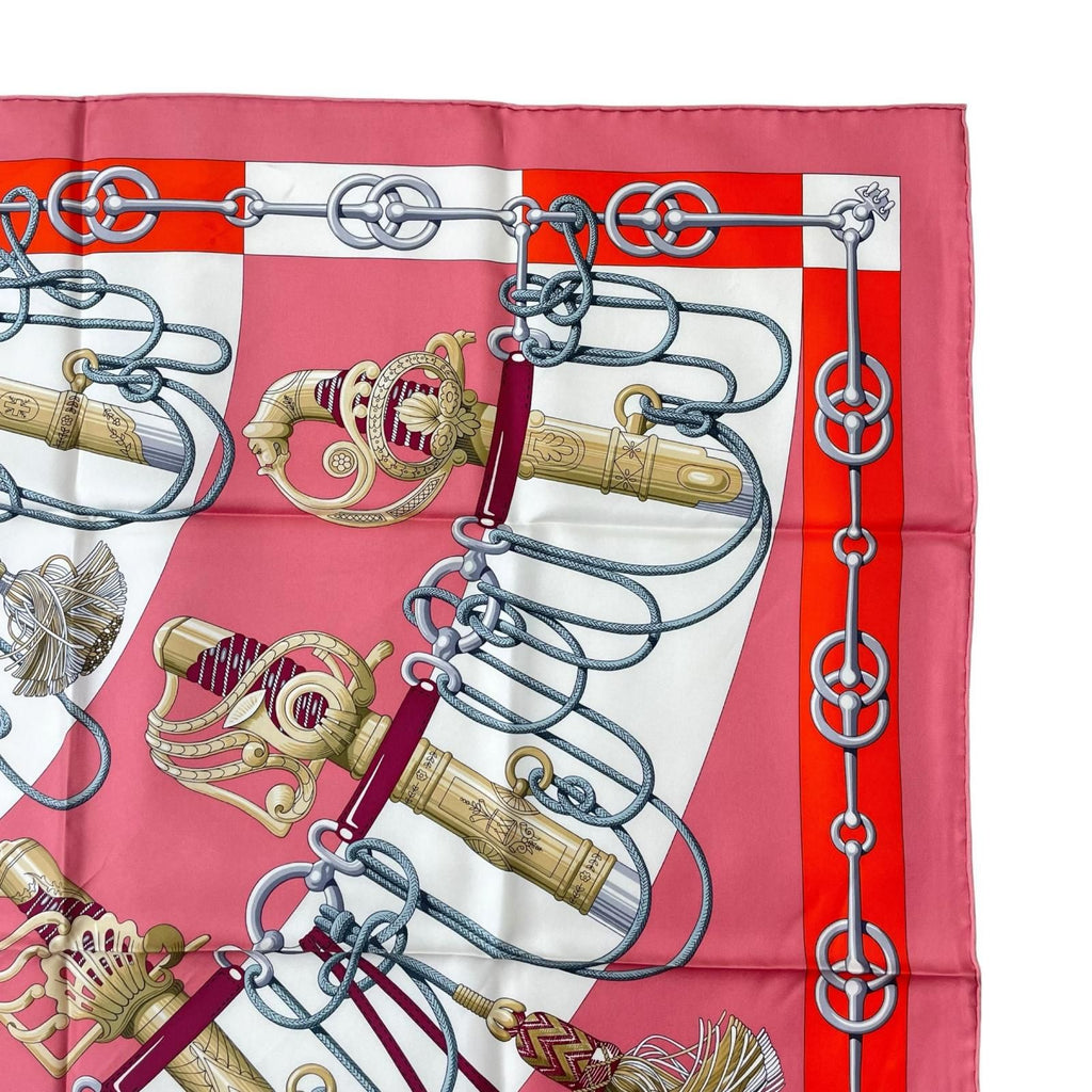 Hermes Carre 90 Cliquetis Sword Handle Silk 100% Scarf Multicolor — view 4