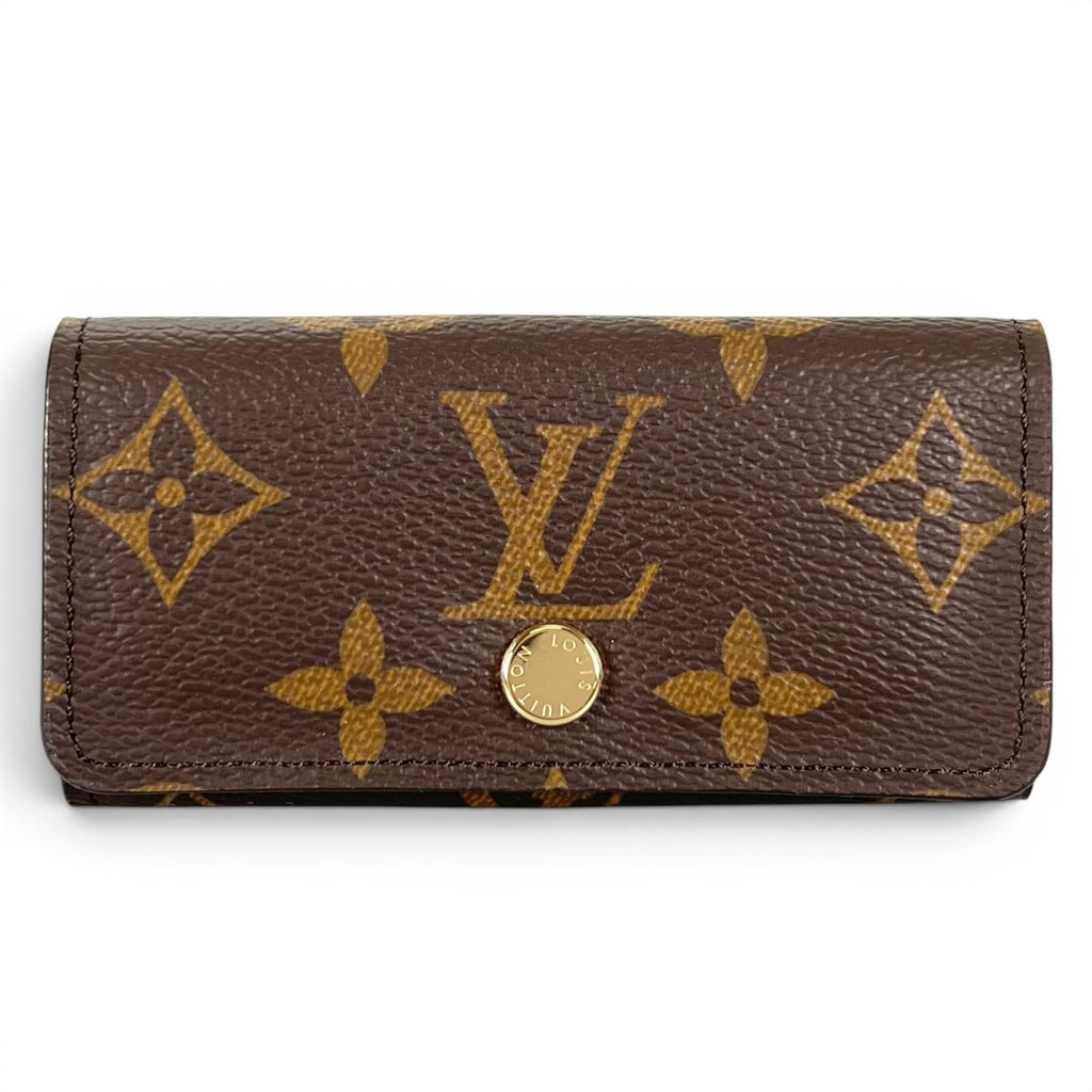 Louis Vuitton Key Case Multicles 4 Monogram Canvas Brown Gold Key Holder