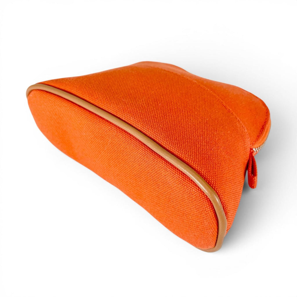 Hermes Bolide Pouch Mini Toile Ash Cosmetics Travel Case Orange — view 3