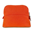 Hermes Bolide Pouch Mini Toile Ash Cosmetics Travel Case Orange — view 2