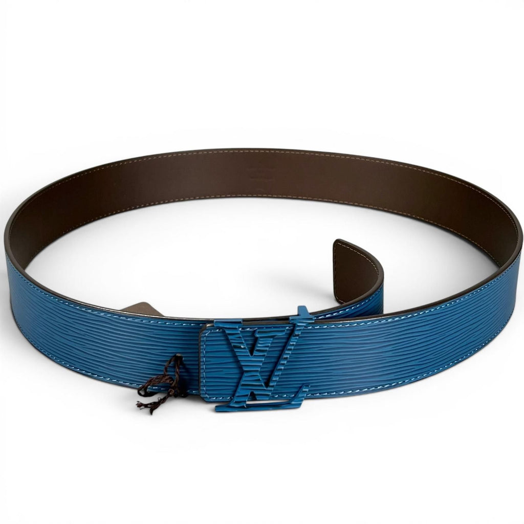 Louis Vuitton Ceinture LV Initial 40 Epi Leather Belt Blue Brown — view 3