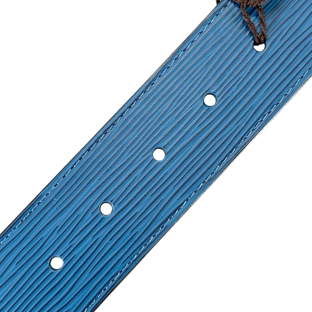 Louis Vuitton Ceinture LV Initial 40 Epi Leather Belt Blue Brown — view 8