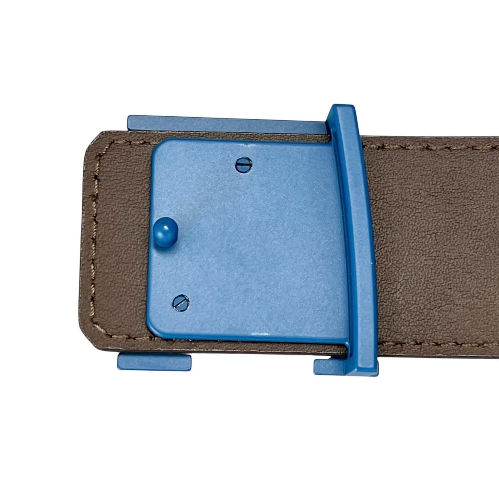 Louis Vuitton Ceinture LV Initial 40 Epi Leather Belt Blue Brown — view 7