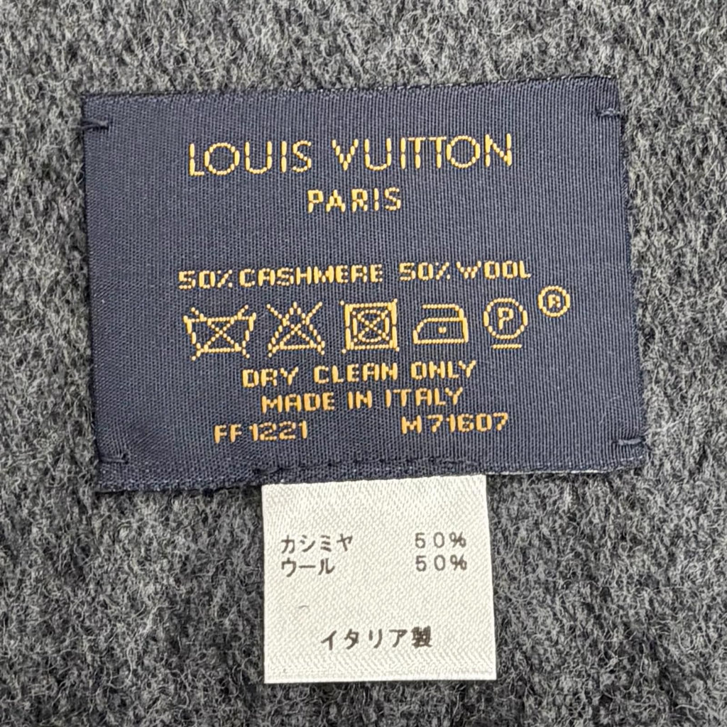 Louis Vuitton Echarpe Monogram Gradient Cashmere Wool Scarf Black — view 6