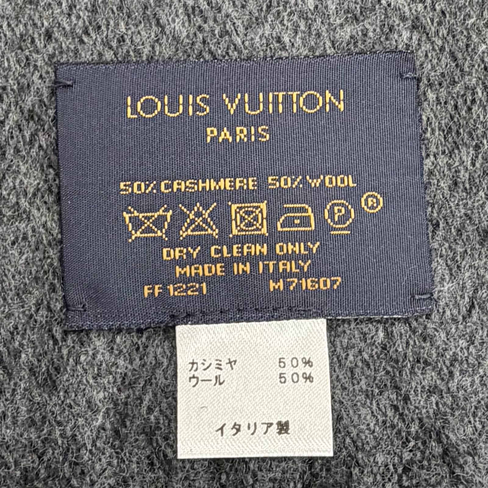 Louis Vuitton Echarpe Monogram Gradient Cashmere Wool Scarf Black — view 6