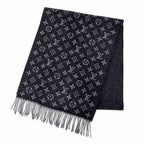 Louis Vuitton Echarpe Monogram Gradient Cashmere Wool Scarf Black