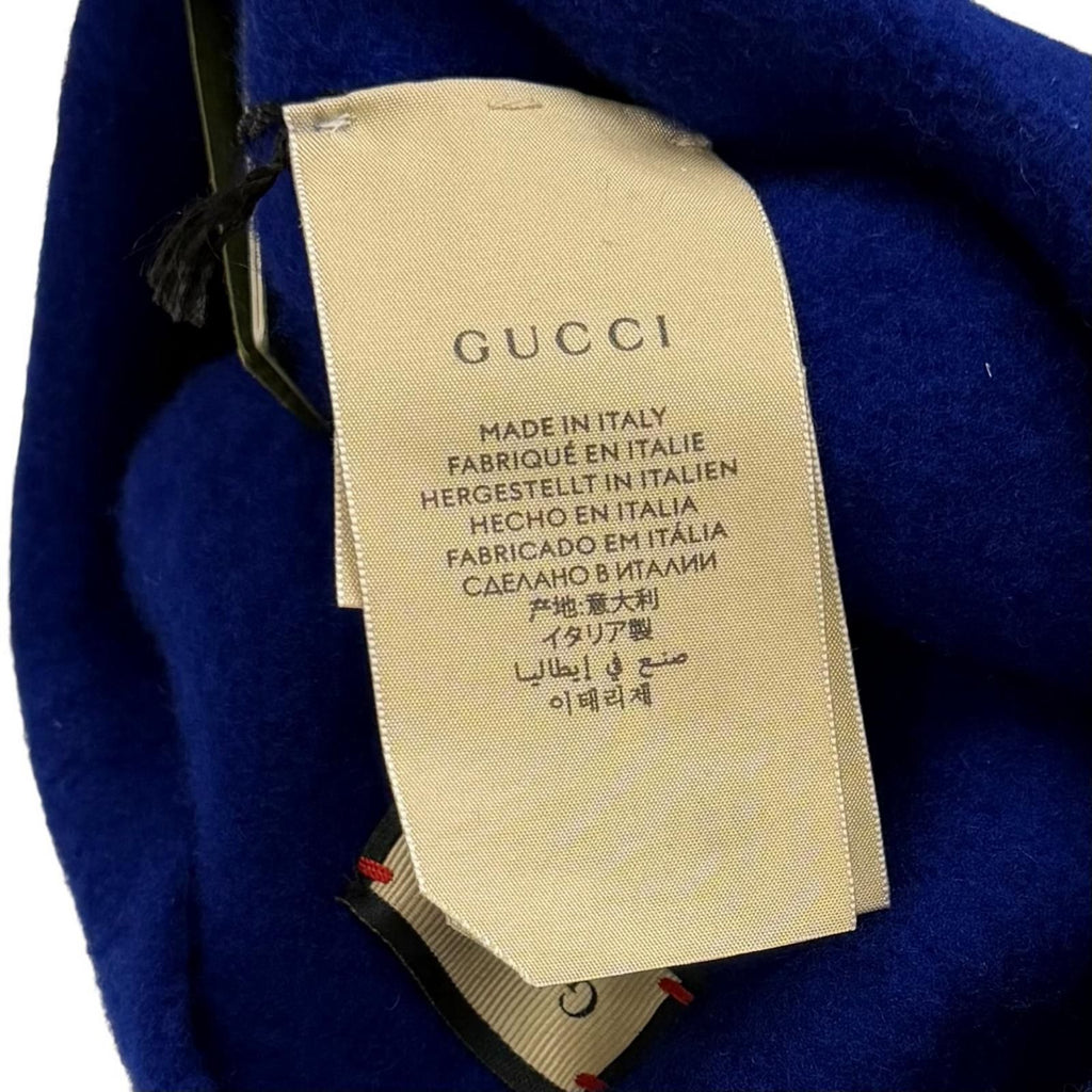 Gucci Wool GG Marmont Beret Blue Gold — view 8