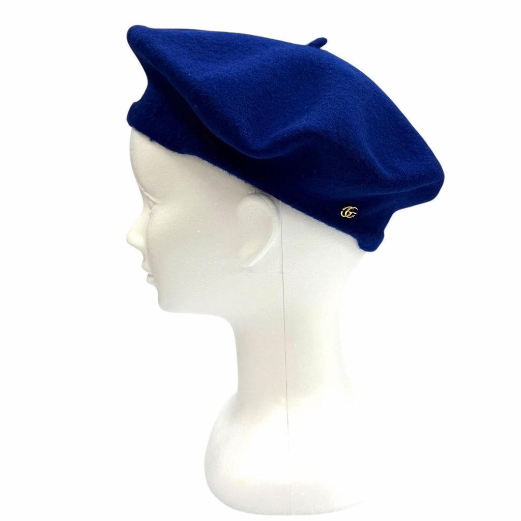 Gucci Wool GG Marmont Beret Blue Gold — view 2