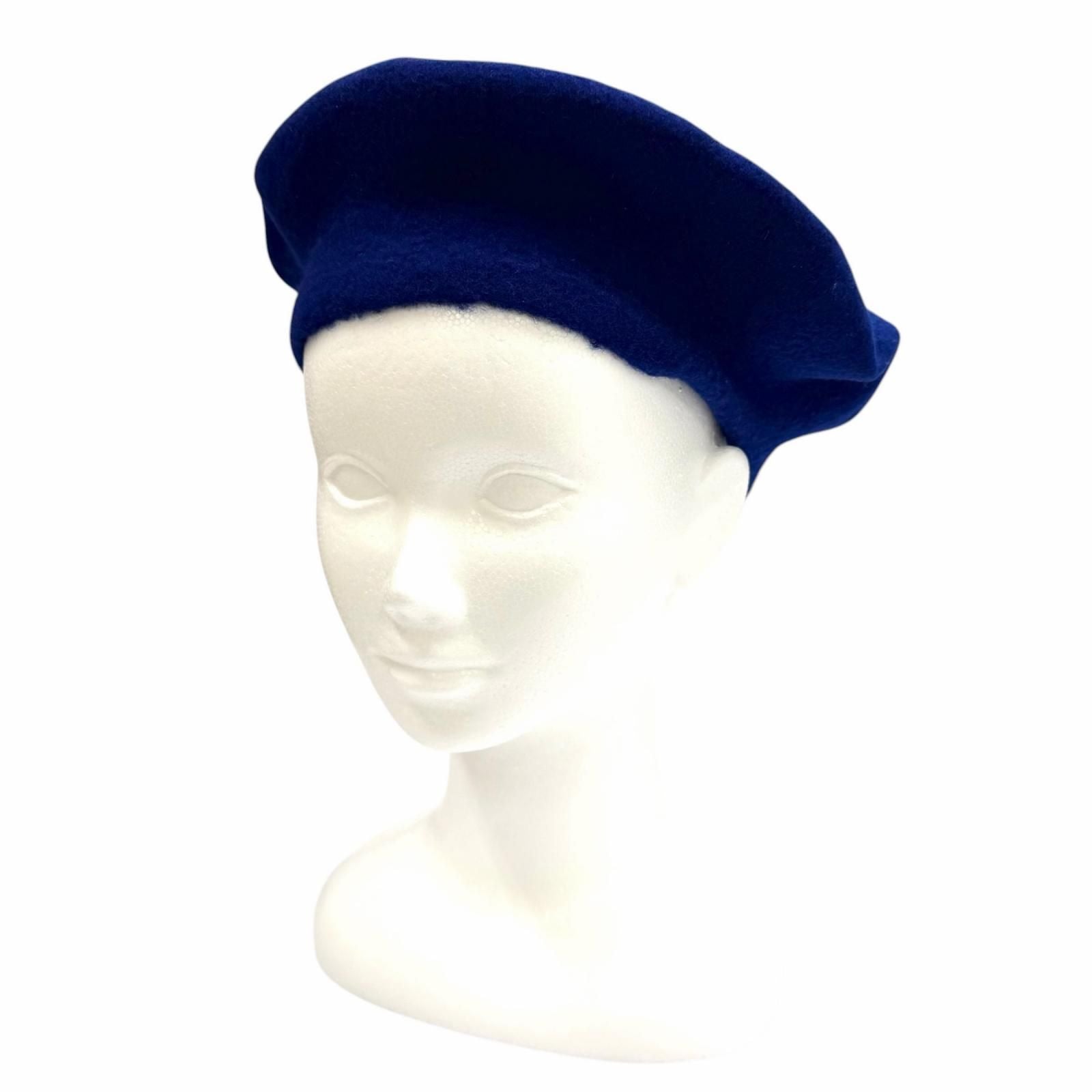 Gucci Wool GG Marmont Beret Blue Gold
