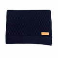 Hermes Cashmere Mesh Leather with Patch Knit Large Shawl Scarf Navy