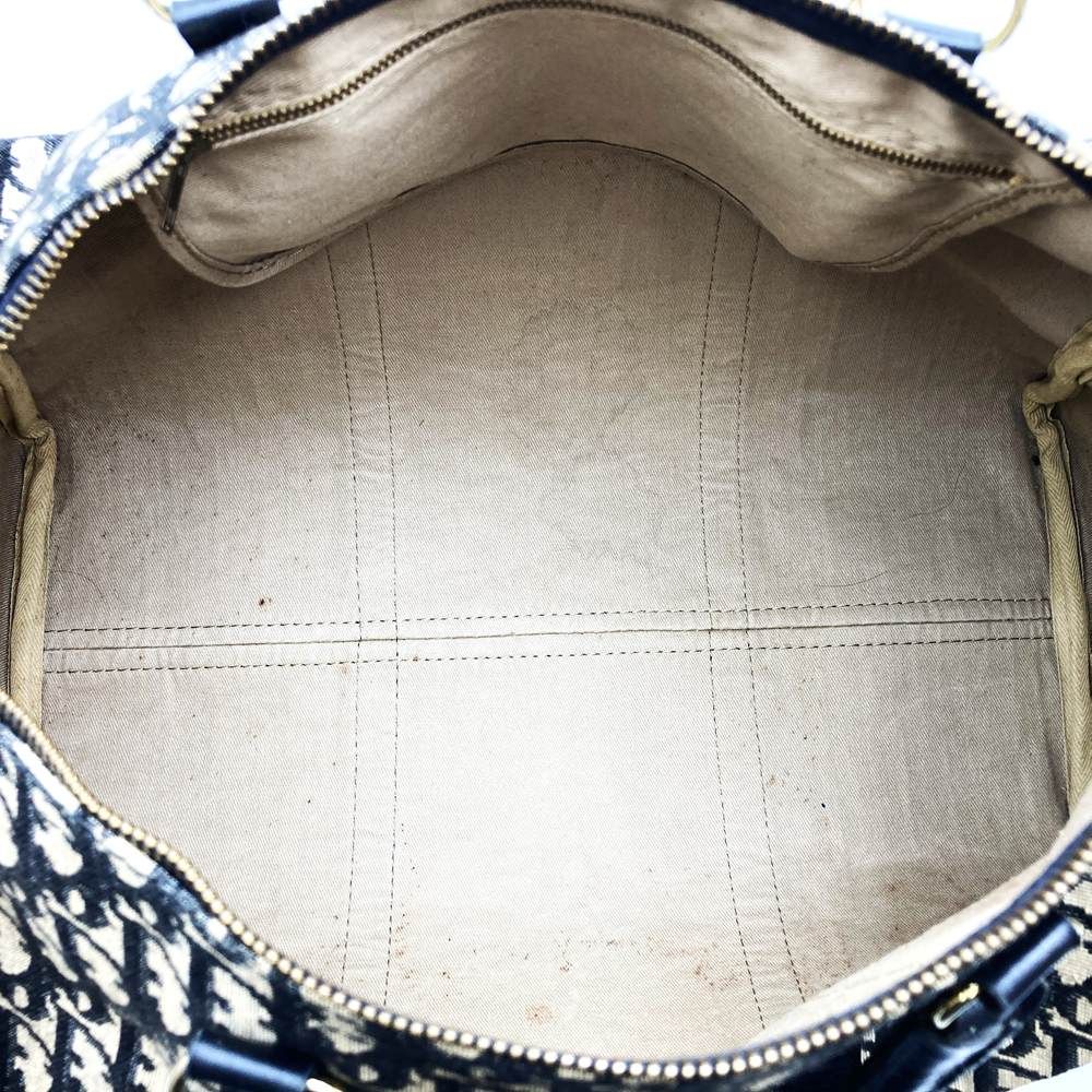 Dior Trotter Boston Bag Width 40 Canvas Leather Navy — view 8