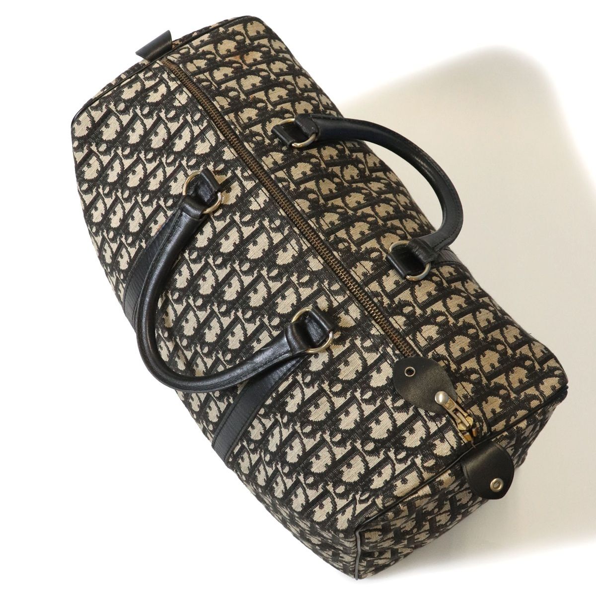 Dior Trotter Boston Bag Width 40 Canvas Leather Navy — view 6