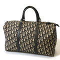 Dior Trotter Boston Bag Width 40 Canvas Leather Navy