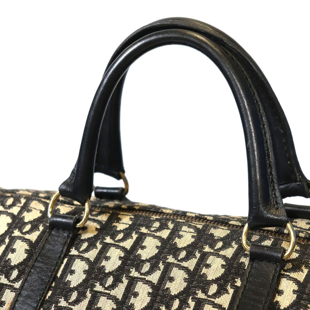 Dior Trotter Boston Bag Width 40 Canvas Leather Navy — view 5