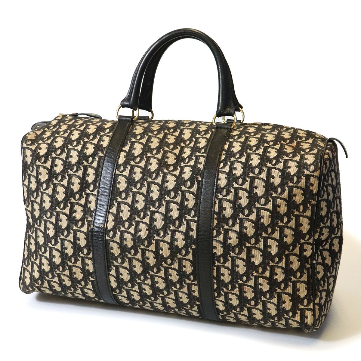 Dior Trotter Boston Bag Width 40 Canvas Leather Navy — view 2