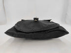Prada Shoulder Bag Triangle Logo Black Nylon Silver — view 4
