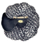Chanel Tweed Corsage Camellia Brooch Black — view 2