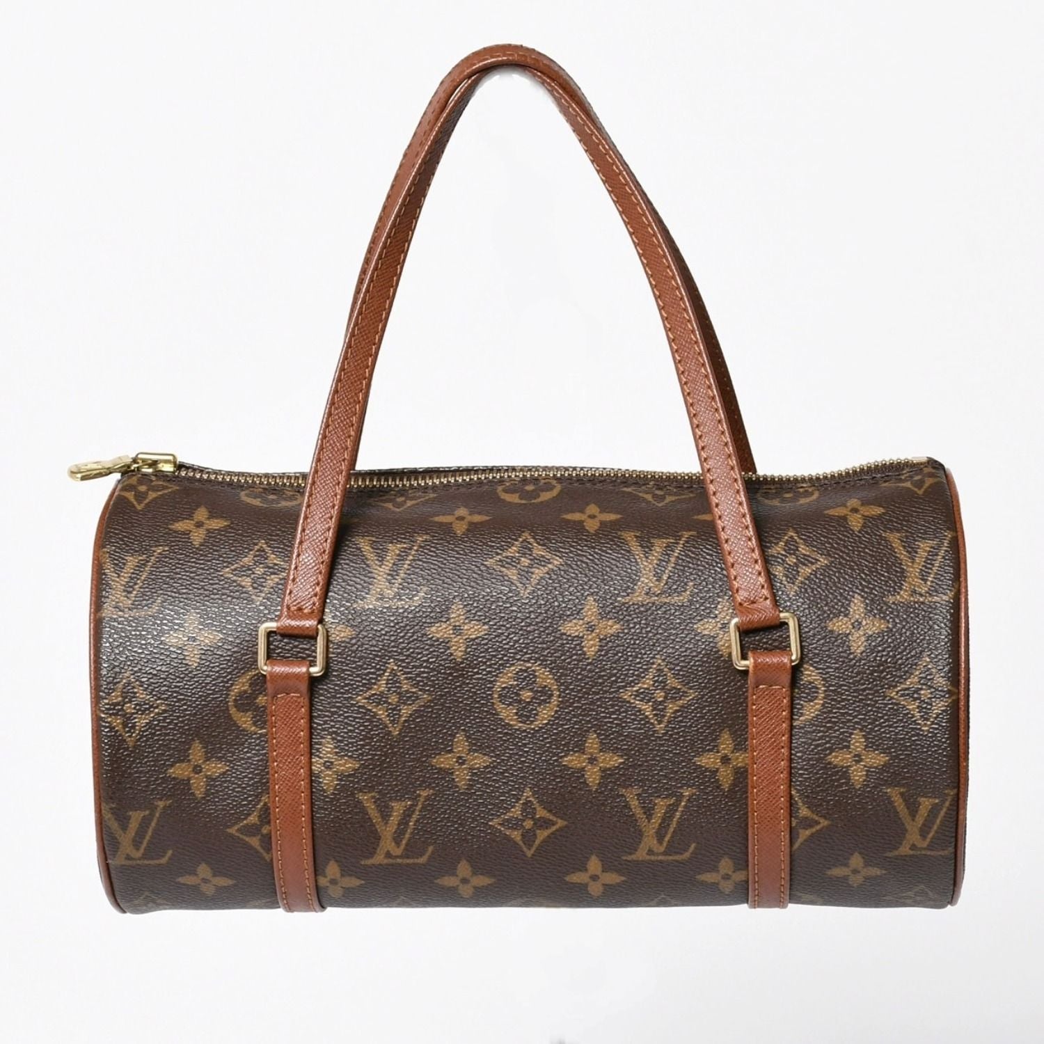 Louis Vuitton Papillon 26 Handbag Monogram Brown Leather Gold Vintage 4