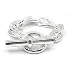 Hermes Chaine D'ancre TGM Bracelet 10 Pieces Silver Chain