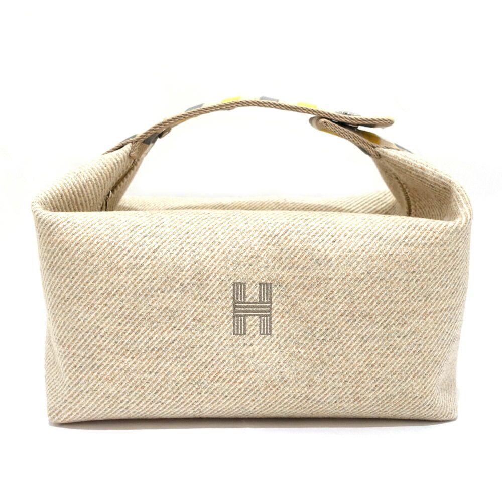 Hermes Brid-a-brac GM Carre Handbag Pouch Seigle Beige
