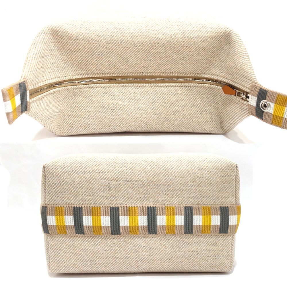 Hermes Brid-a-brac GM Carre Handbag Pouch Seigle Beige — view 4