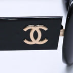 Chanel Oval Sunglasses Eyewear CC Logo Black White — view 8