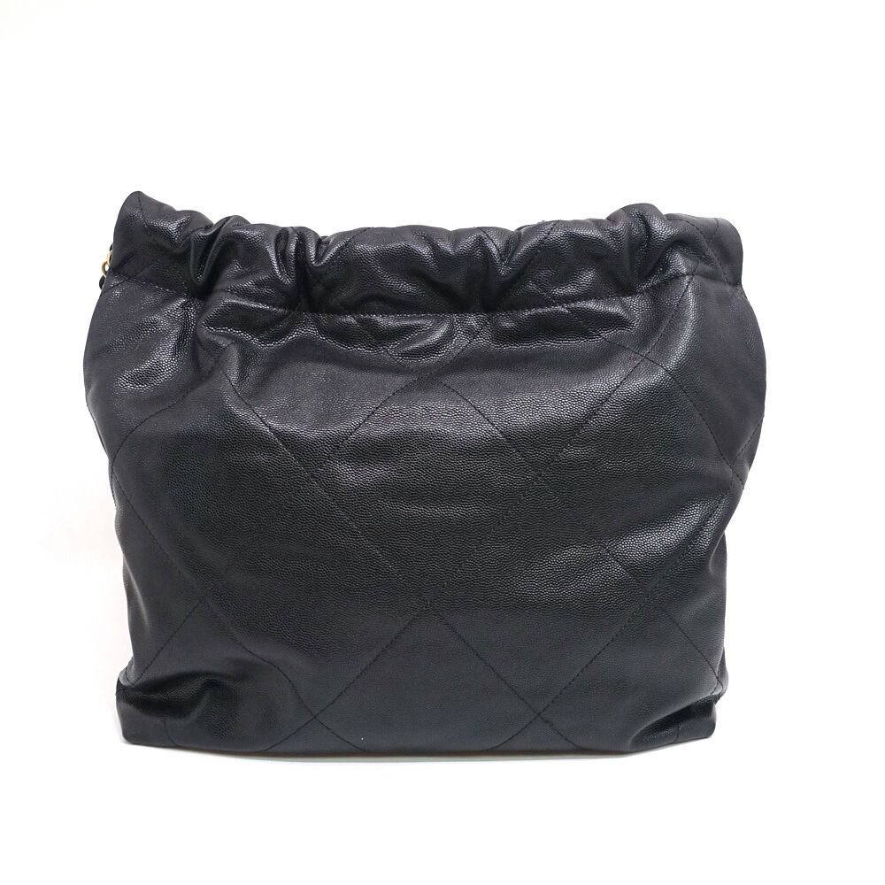 Chanel Small 2-Way Bag Hand Shoulder Caviar Leather Black Gold — view 2
