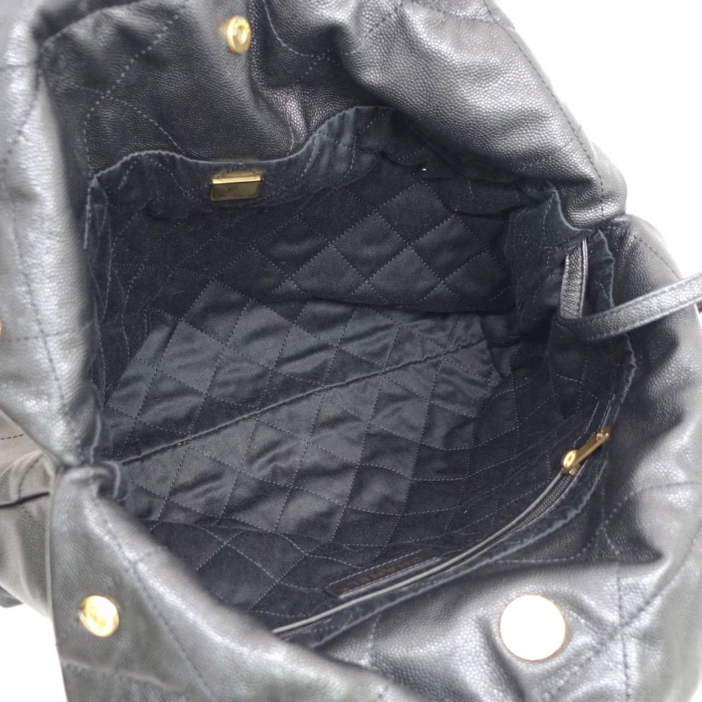 Chanel Small 2-Way Bag Hand Shoulder Caviar Leather Black Gold — view 6