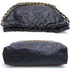 Chanel Small 2-Way Bag Hand Shoulder Caviar Leather Black Gold — view 4