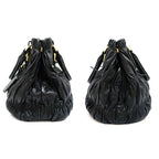 Prada Gather Bag 2-Way Bag Hand Shoulder Leather Black Gold — view 3