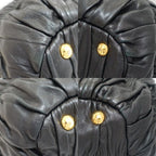 Prada Gather Bag 2-Way Bag Hand Shoulder Leather Black Gold — view 5
