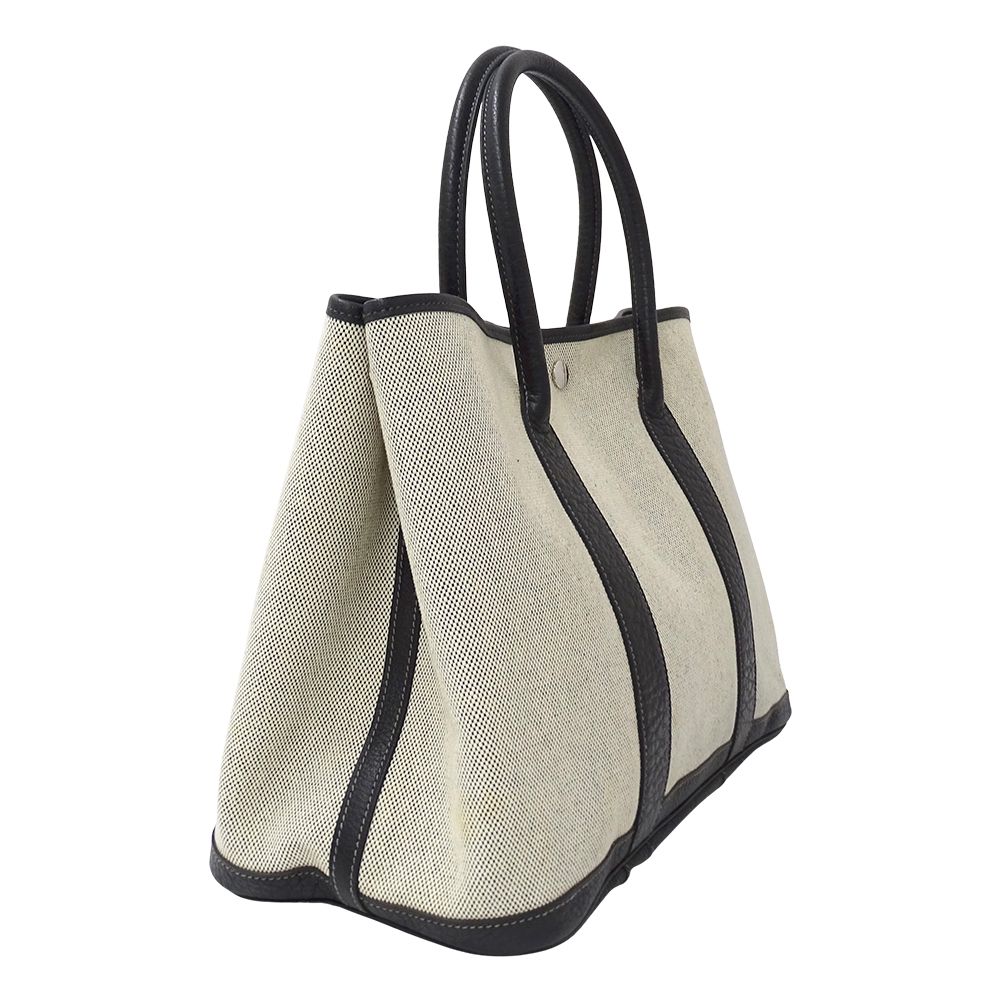 Hermes Tote Garden Party PM Toile Ash Black Gold — view 4