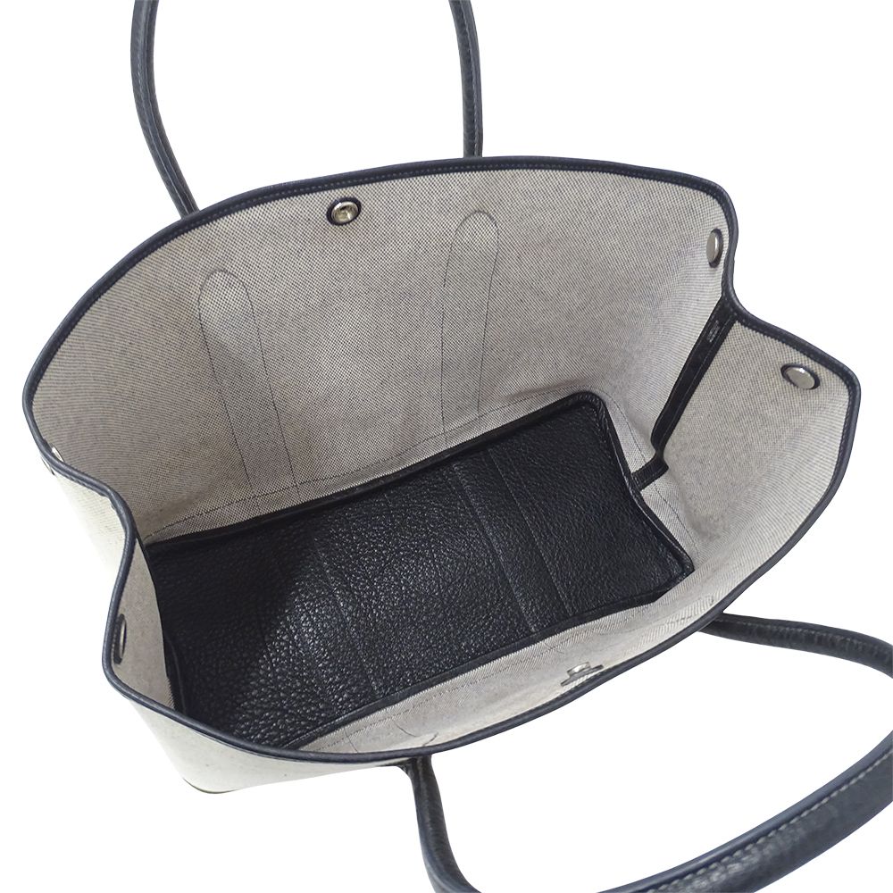 Hermes Tote Garden Party PM Toile Ash Black Gold — view 5