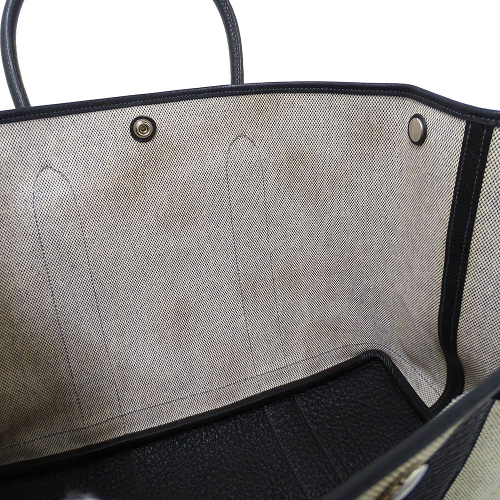 Hermes Tote Garden Party PM Toile Ash Black Gold — view 9